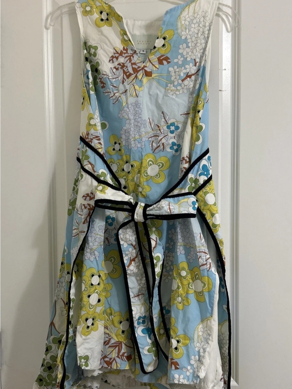 Lesley Evers Women’s Tunic Floral Print Double Tie Sleeveless Dress Sz Small